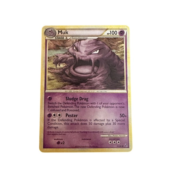 Muk Pokemon Card 71/90 Undaunted HGSS Holo Rare 2010 Nintendo TCG MP/LP - Picture 1 of 2